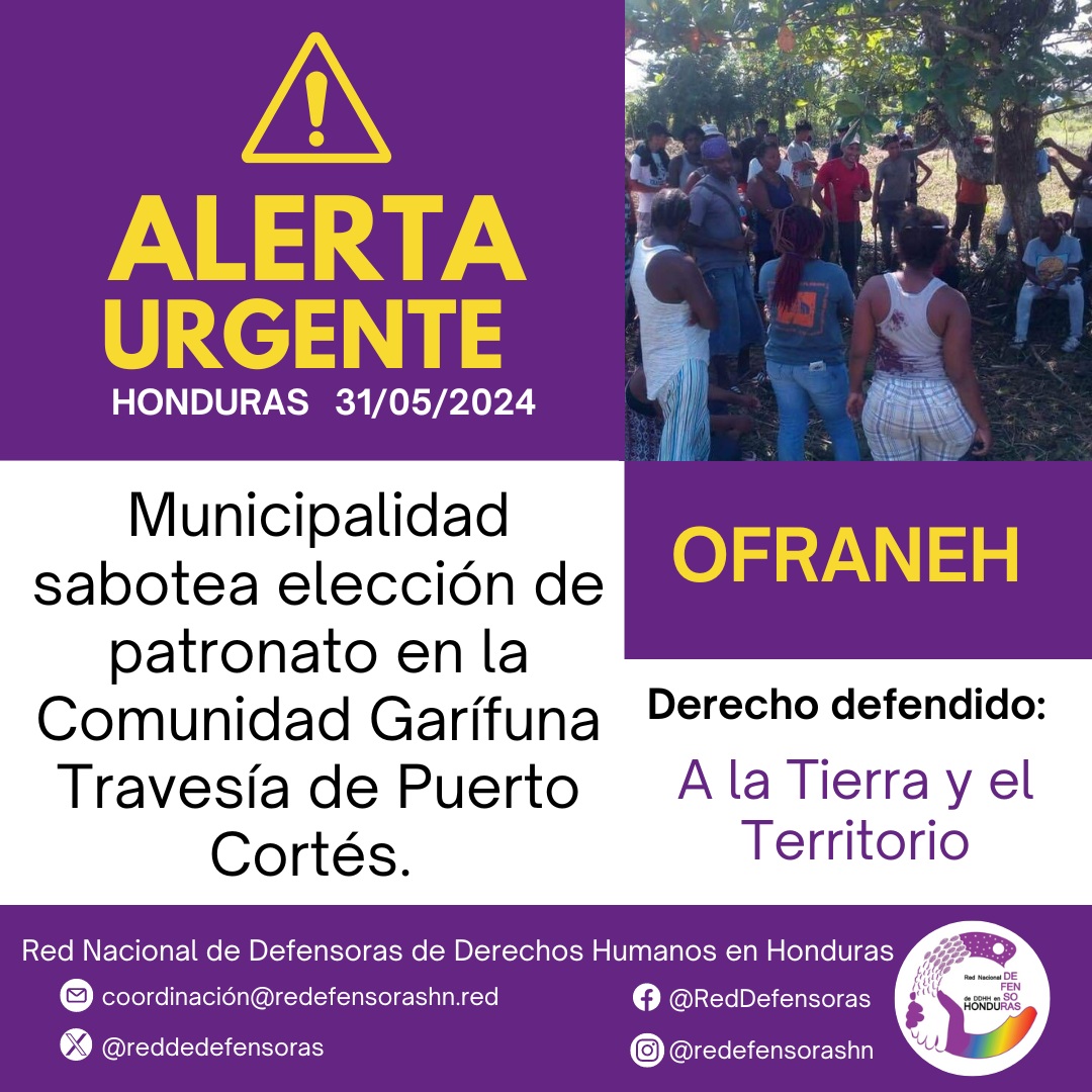 #AlertaUrgente | Municipalidad sabotea elección de patronato en la Comunidad Garífuna Travesía de Puerto Cortés